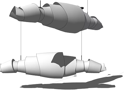 Modern shaped chandelier art chandelier 3d model