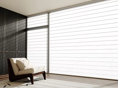 Elegant Modern White Window Blinds With Sleek Design In Living Room Interior 3d model