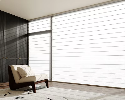 Elegant Modern White Window Blinds With Sleek Design In Living Room Interior 3d model