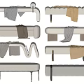 Bed End Stool Sofa Bench 3d model