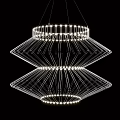 Modern Geometric Layered Wire Frame Pendant Light With LED Illumination For Interior Decor 3d model