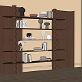 Modern bookcase bookshelf book ornaments 3d model