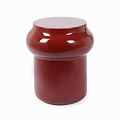 Red Modern Side Table With Round Top And Sleek Design 3d model
