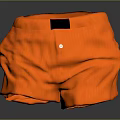 Casual Orange Shorts With Red Lining Front Black Label And White Button