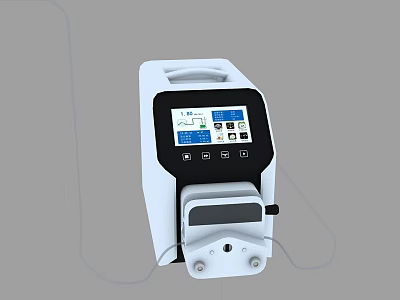 White Industrial Equipment With Digital Display Control Panel Connecting Cables And Portable Design 3d model