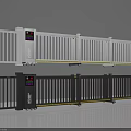 Public Facility Entry Barrier Gates With White Black Design And Digital 3d model