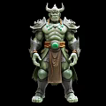 Man With Green Skin Horns And Warrior Armor Featuring Green Gemstone Belt