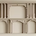 Classical Decorative Structure Featuring Intricate Columns Arches And Beige Design 3d model