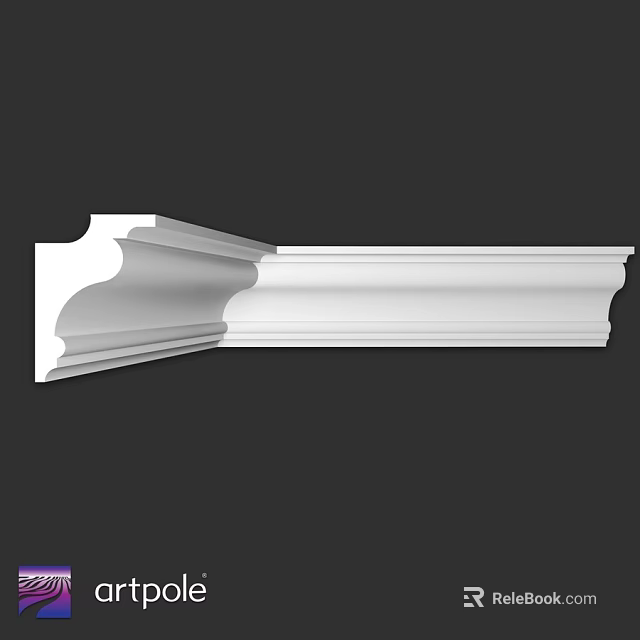 White Architectural Decorative Molding With Intricate Layered Design For Home Interior 3d model 