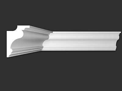 White Architectural Decorative Molding With Intricate Layered Design For Home Interior 3d model