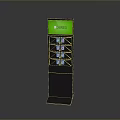 Vertical Information Signage With Green Display Screen Insta Text And Square Icons