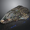 Futuristic Cosmic Spaceship With Intricate Textures And Golden Lines For Aerospace Missions