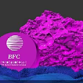 People Interacting With Pink Installation And IBC Amsterdam Logo On Blue Carpet