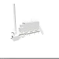 Industrial Mechanical Equipment Structure With Pipes Ladders And Platform Components