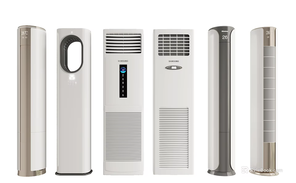 Tower Air Conditioner Fans With Various Modern Designs for Home and Office Use 3d model 