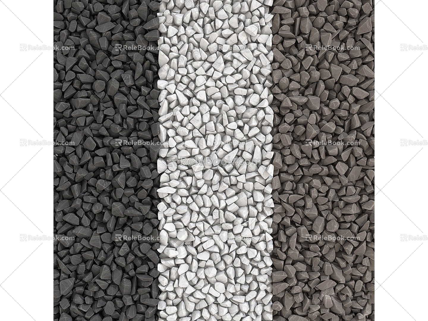 Pebbles Stone Gravel Ground 3d model