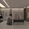 Bright Modern Minimalist Clothing Store Interior With Neat Garment And Fashion Accessory Displays