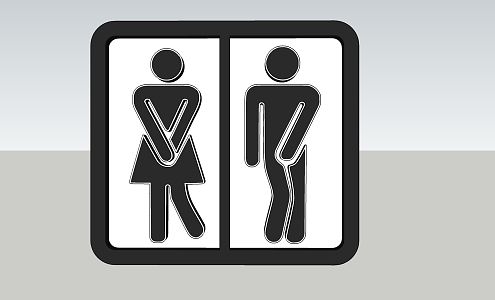 Toilet Gender Sign 3d model