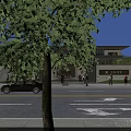Aerial View Planning of Modern Architectural Complex With Central Building Side Wings Parking And Greenery