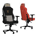 Ergonomic Gaming Office Chair With Black White Red Design T Logo And Adjustable Armrests