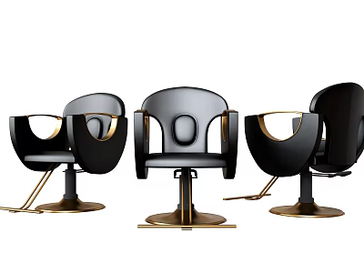 Modern Luxury Black Massage Chairs With Gold Base And Ergonomic Contemporary Design 3d model