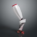 Modern White And Red Prosthetic Leg With Mechanical Structure And Detailed Patterns 3d model