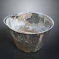 Old Rusted Metal Washbasin With Peeling Paint And Aged Vintage Appearance