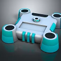 Modern White Turquoise Daily Electrical Appliance With Circular Bases And Control Panel