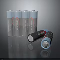 Volcano AA Batteries Four Pack With Black And Blue Design Packaged And Unpackaged