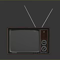 Vintage Computer Monitor With Wooden Case Color Test Pattern And Top Antennas