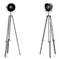 Modern Tripod Floor Lamp With Round Metal Lampshade And Stable Base