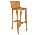 Simple Wooden Bar Stools Two Piece Set With Smooth Design And Sturdy Legs For Home