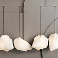 Modern White Irregular Shaped Hanging Chandeliers For Contemporary Interior Design 3d model