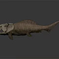 3D Modeled Prehistoric Fish as Ancient Marine Creature With Fierce Appearance Sharp Teeth Detailed Design