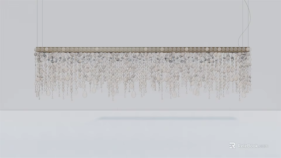 Sparkling Crystal Chandelier Design With Elegant Cascading Beads And Hanging Pendants 3d model 