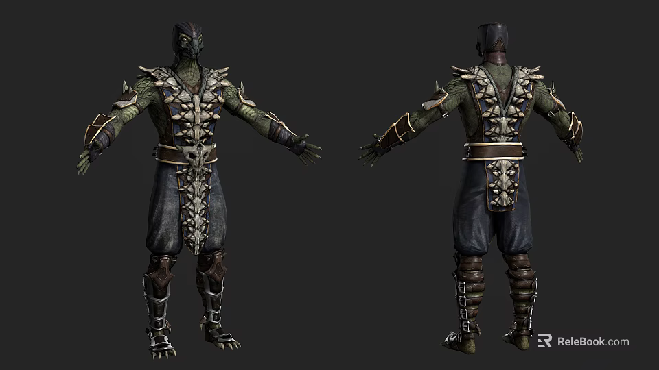 Game Fantasy Character With Intricate Armor And Detailed Outfit Design 3d model 