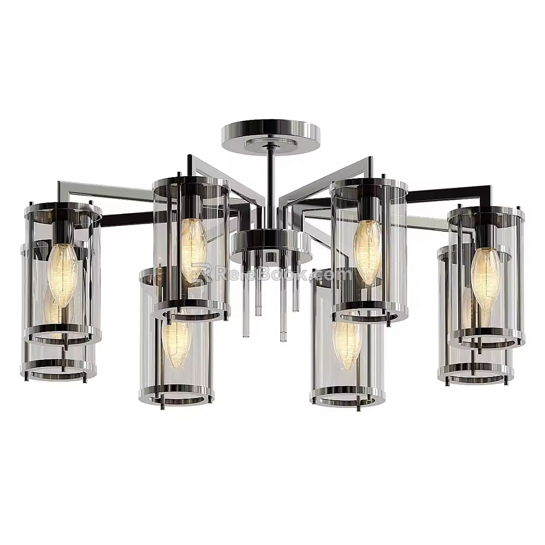 New Chinese Simple Chandelier 3d model