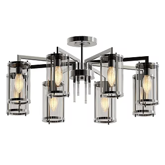 New Chinese Simple Chandelier 3d model