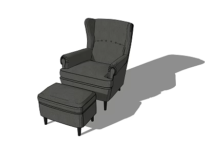 Modern Single Sofa IKEA Black Single Sofa 3d model