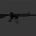 Modern Tactical Rifle With Black Finish And Detailed Military Structure Design