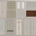 Light Colored Kitchen Cabinet Components With Various Door Panels And Drawers