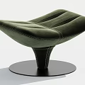 Modern Green Velvet Stool With Stitched Details And Black Round Base For Contemporary Interior Spaces