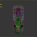 Water Vessel Interior Design Showcasing Control Panels Seats Compartments and Lighting 3d model