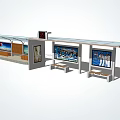 Bus Stop With Shelter Advertising Billboards Benches And Digital