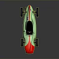 Green And Red Racing Car Model With Open Cockpit Large Wheels And Number 8