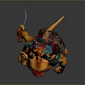 3D Game And Movie Character Orange Rat Creature With Earrings Backpack And Blue Red Outfit