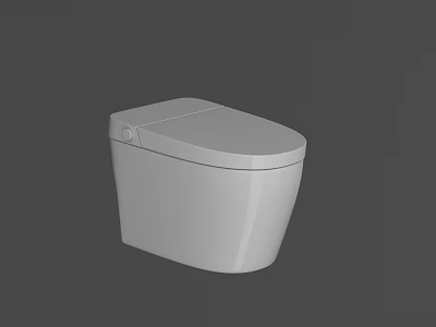 Modern White Ceramic Smart Toilet With Sleek Surface And One Button Control 3d model