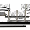 Modern Cable Stayed Bridge Design With Steel Cables And Architectural Structure 3d model