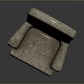 Classic Beige Fabric Armchair With High Back And Wooden Legs Design