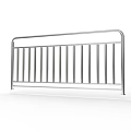 Three Types of Metal Railings with Vertical Bars and Grid Patterns